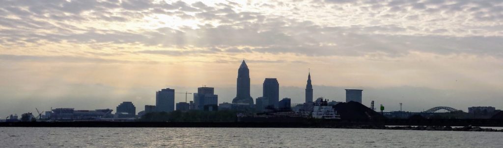 Cleveland skyline from the water